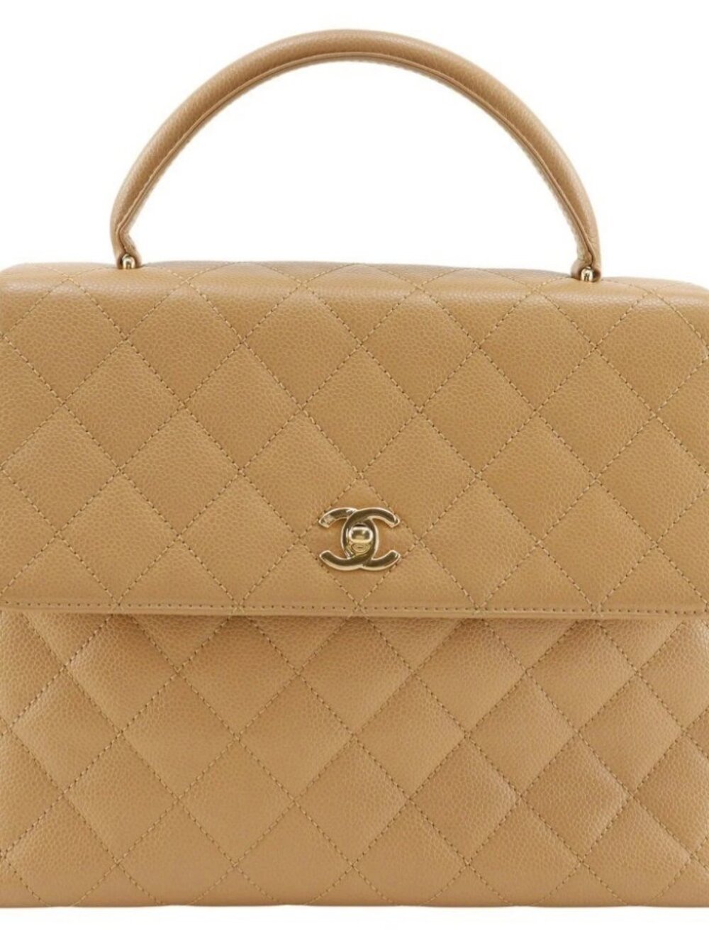 CHANEL Top handle bag Handbag A12397 Matelasse beige Caviar skin Women